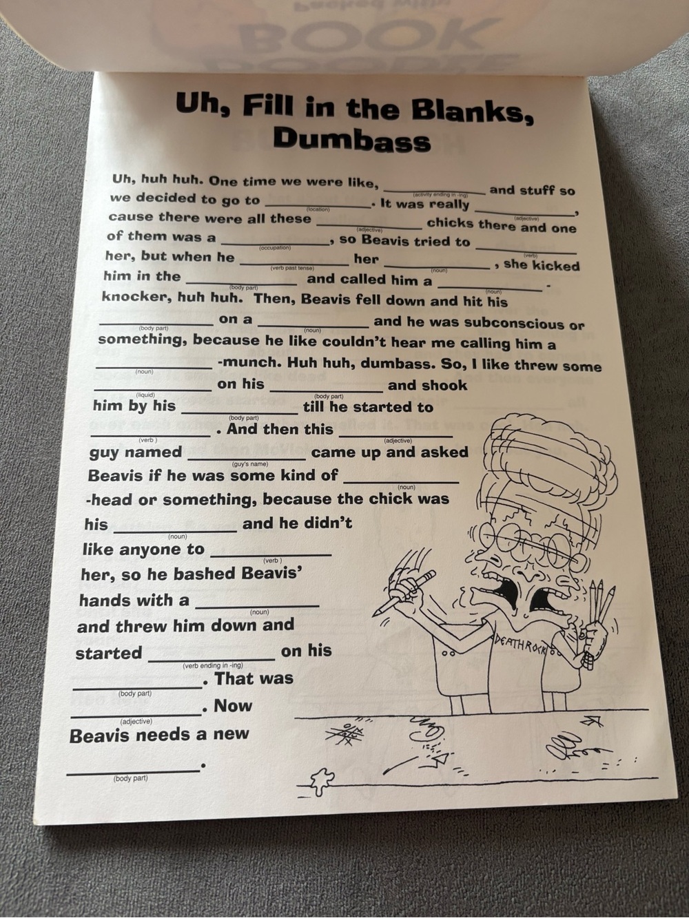 MTV Beavis & Butthead Unused Doodle Doodie Book Cool Stuff to Like, Do - Picture 4 of 12